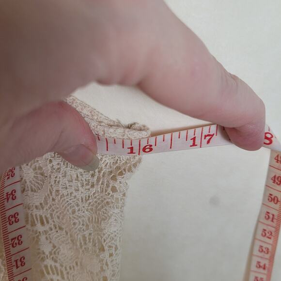 Arizona Jeans ivory lace pleated front button down babydoll sleeveless Y2K top M - Picture 5 of 6